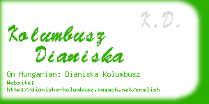 kolumbusz dianiska business card